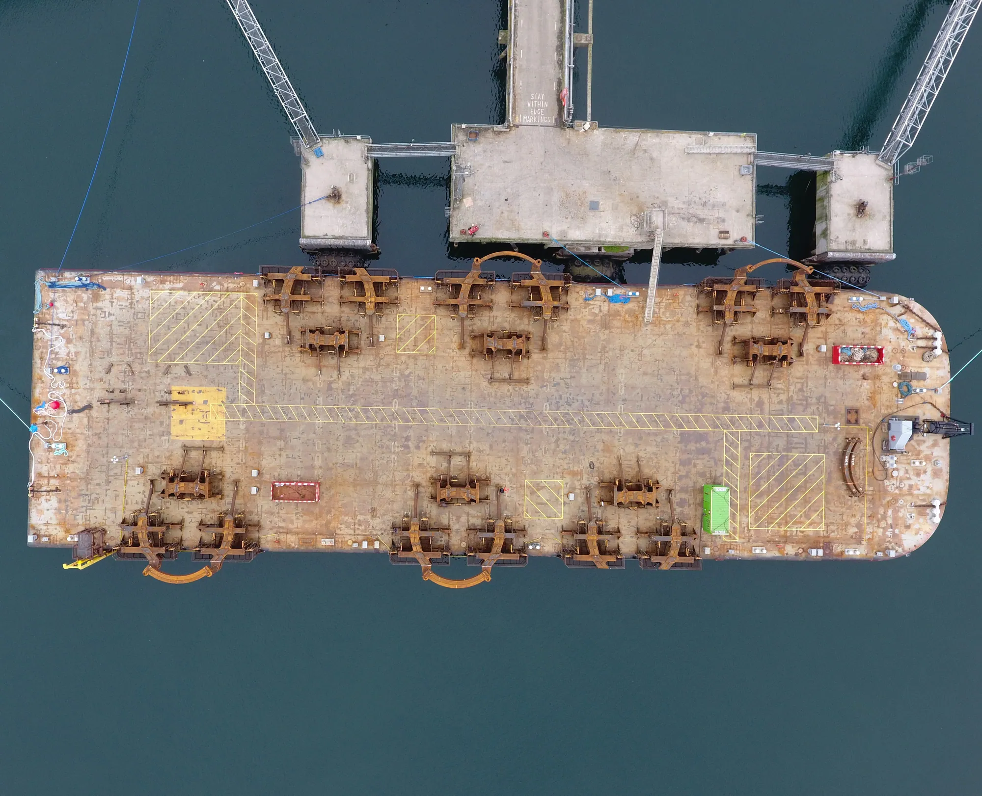 Seagreen barge from above